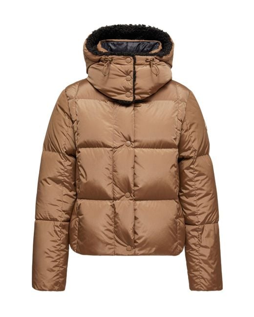 Moncler Brown Castelnou Hooded Puffer Jacket