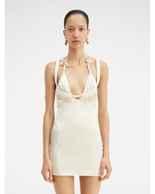 Jacquemus White Spaghetti Strap Mini Dress