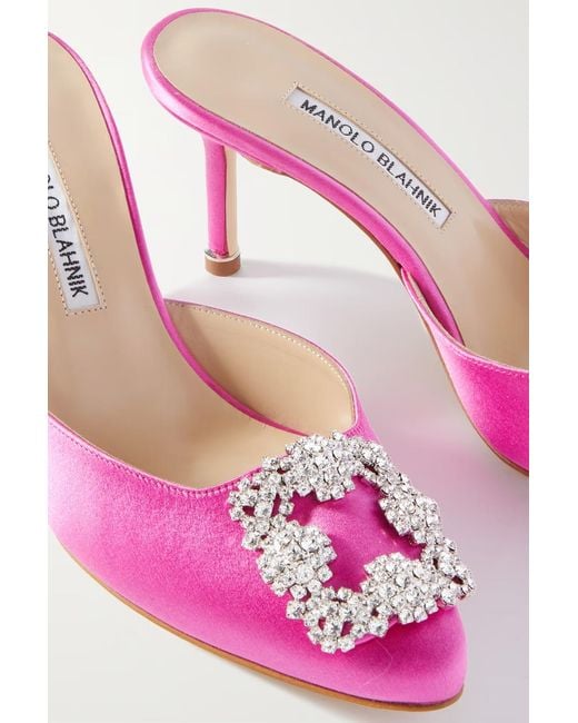 Manolo Blahnik Pink Hangisimu Pointed High Heels