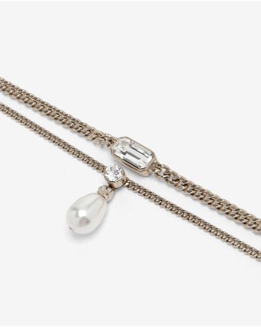 McQueen Metallic Skull Embellished Necklace