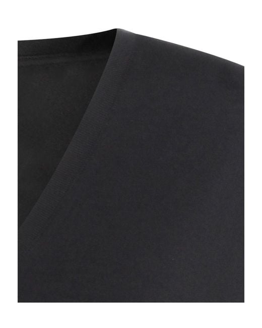 Thom Krom Black Short Sleeved V-Neck Blouse