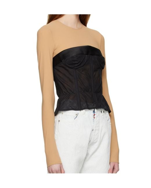 Maison Margiela Black Lace-Up Detailed Corset