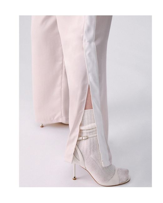 Liu Jo White Satin Flare Trousers