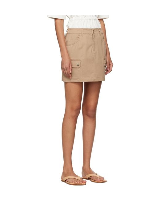 Staud Natural Belt-Loop Skirt