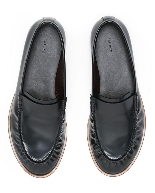 The Row Black New Leather Loafers for men