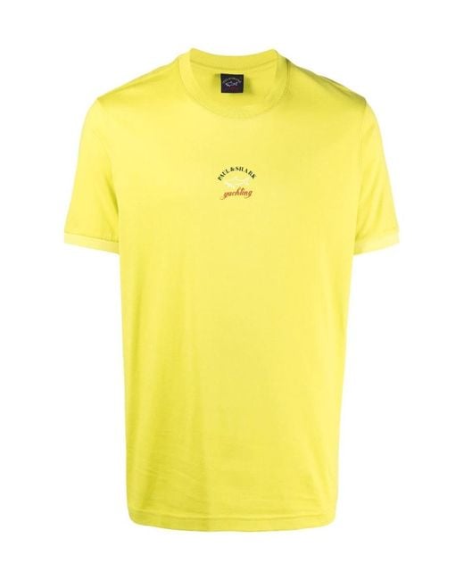 Paul & Shark Yellow Logo Print T-Shirt for men