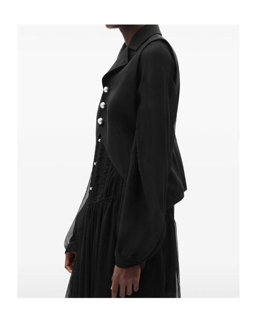 Ann Demeulemeester Black Lune Open-Front Waistcoat