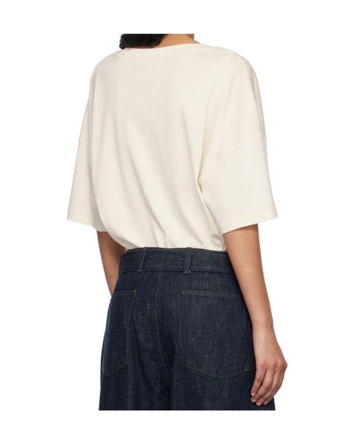 Lemaire White Short-Sleeved Scoop-Neck T-Shirt