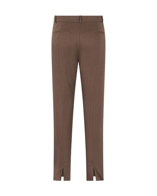 Peserico Brown High-Waist Straight-Leg Pants