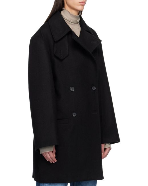 Totême Blue Totême Double-Breasted Long Coat