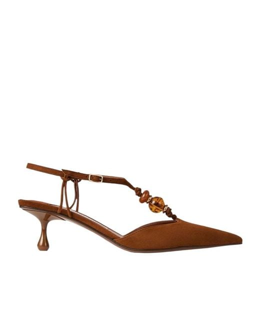 Jimmy Choo Brown Lauri Bead-Embellished Pumps