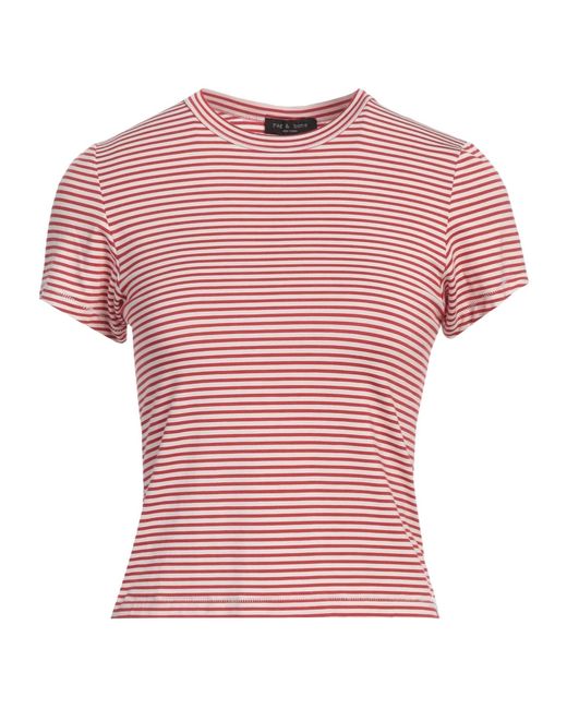 Rag & Bone Pink Striped Print Short-Sleeve T-Shirt