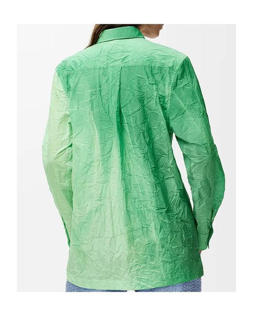 Loewe Green Logo Embroidered Loose Fit Shirt