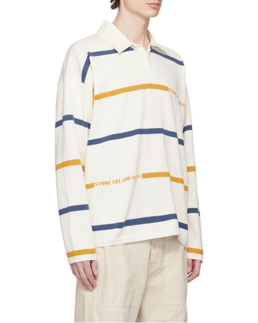 Stone Island Natural Striped Cotton Shirt for men