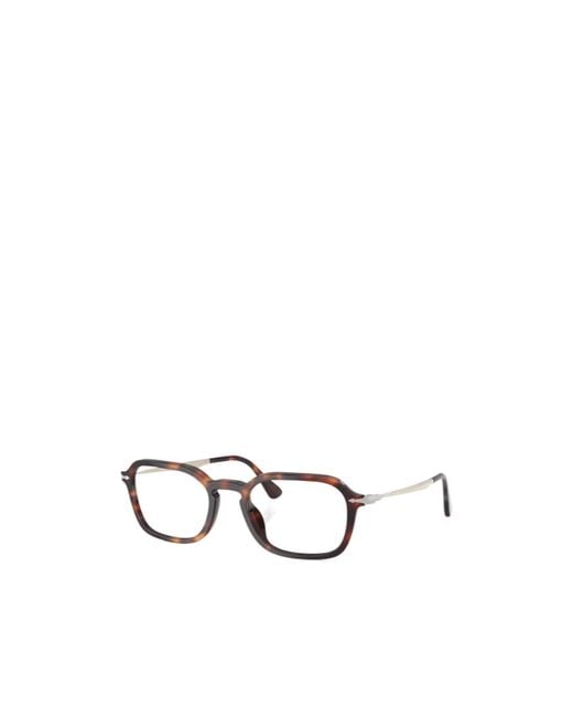 Persol White Geometric Frame Plain Mirror for men