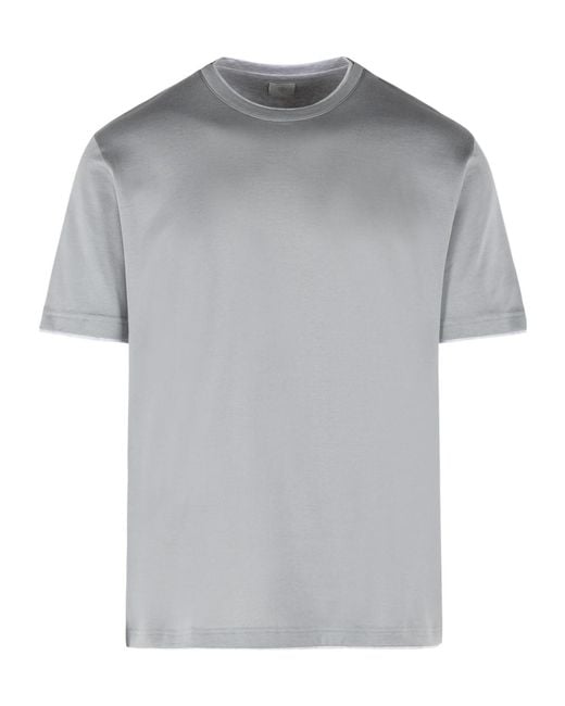 Eleventy Gray Short Sleeved Crewneck T-Shirt for men