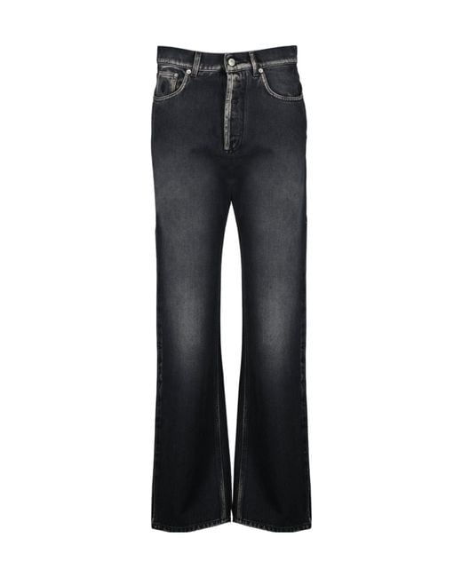 Moschino Women's Black Faded Five-Pockets Jeans