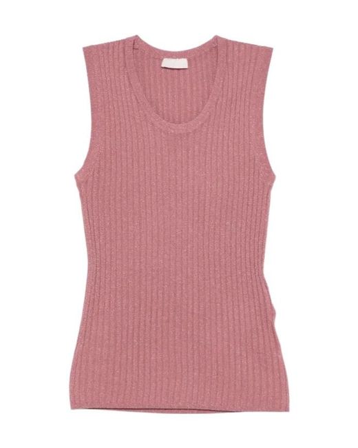 Liu Jo Pink Ribbed Top