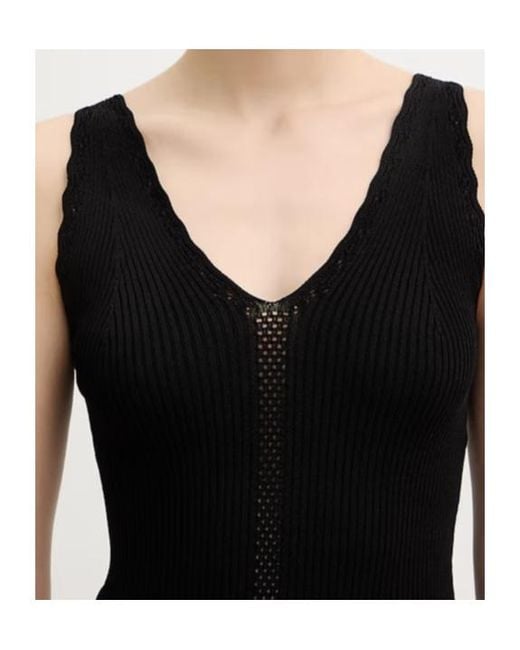 Twinset Black Scalloped-Edge Top