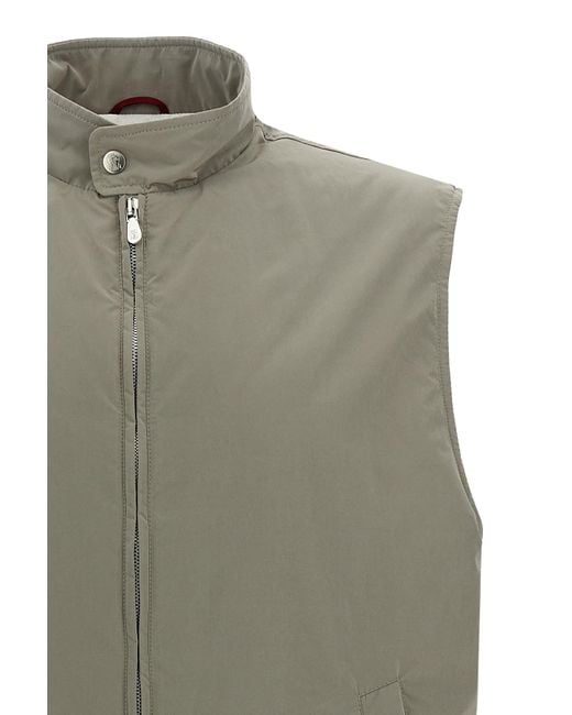 Brunello Cucinelli Green High-Neck Zipped Gilet for men