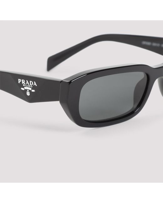 Prada White Eyewear Rectangular Frame Sunglasses