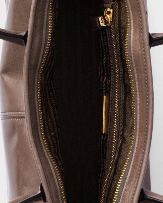 Prada Brown Bonnie Large Leather Handbag