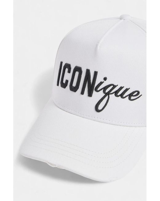 DSquared² White Iconique Baseball Cap for men