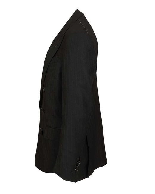 Tom Ford Black Satin Striped Blazer for men