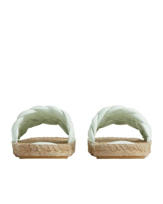 Bottega Veneta White Jack Espadrille Slides
