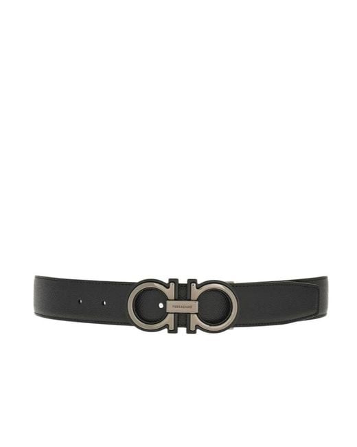 Ferragamo White Adjustable Waist Belt for men