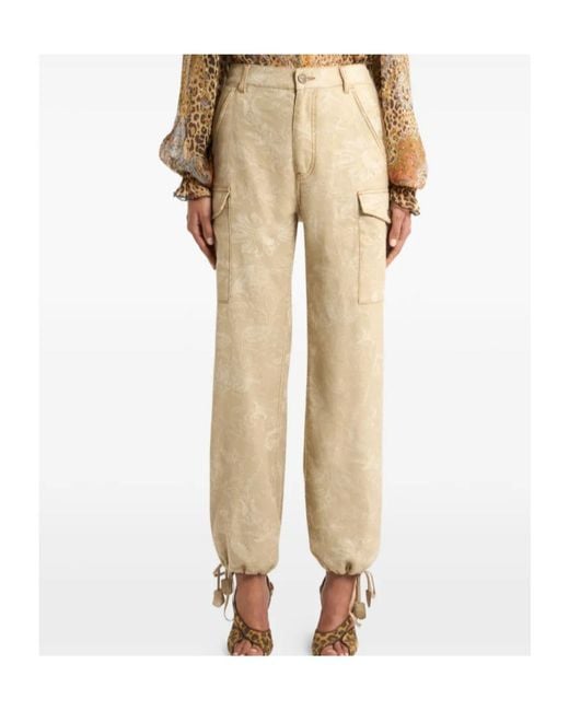 Etro Natural Floral Jacquard Straight-Leg Jeans