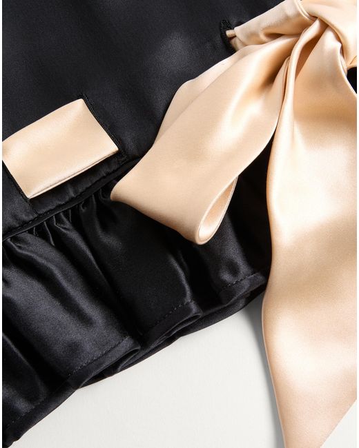 Valentino Black Double Satin Midi Skirt