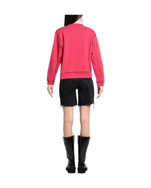 Ganni Pink Solid Fleece Sweatshirt