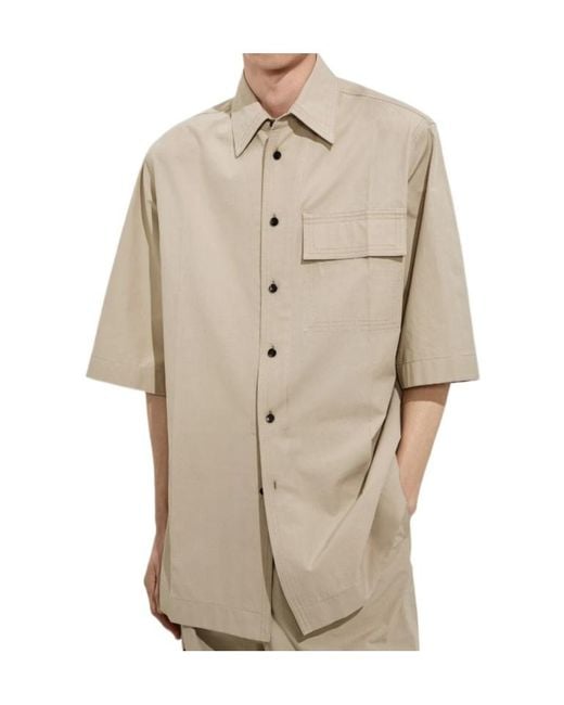 Bottega Veneta Natural Cotton Toile Shirt for men