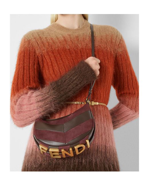 Fendi Purple Graphy Two-Toned Mini Tote Bag