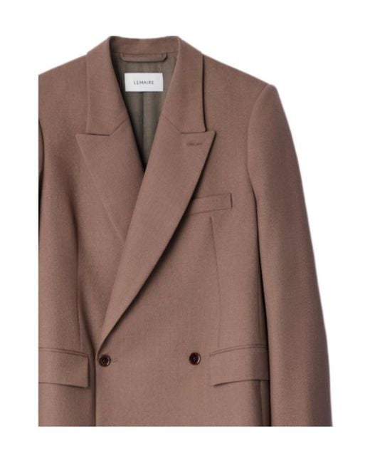 Lemaire Brown Double-Breasted Tailored Jacket