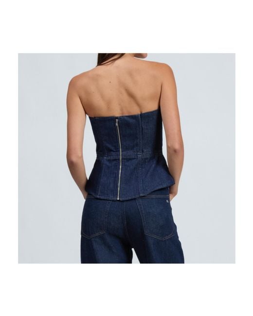 Rag & Bone Blue Strapless Top