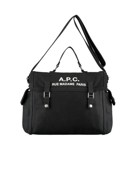 A.P.C. Black Recuperation Foldover Messenger Bag for men