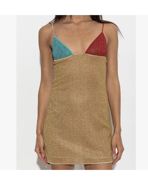 Oseree Brown Oséree Lurex Triangle-Cup Beachwear Dress