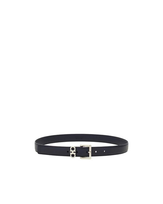 Ferragamo White Ferragamo Donna H 25 Logo Buckle Belt