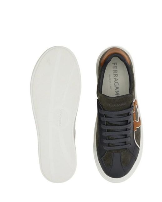 Ferragamo Black Gancini Sneaker for men