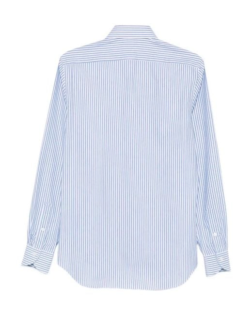 Xacus Blue Striped Cotton Shirt for men