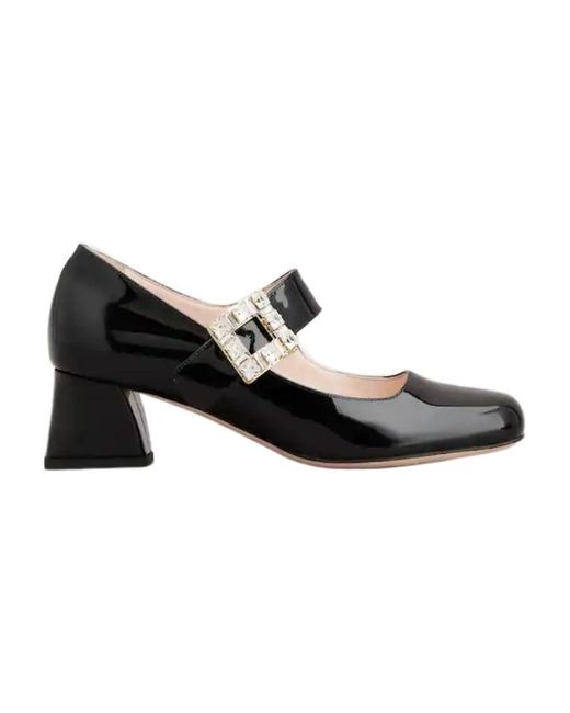 Roger Vivier Black Très Vivier Embellished Buckle Babies Pumps