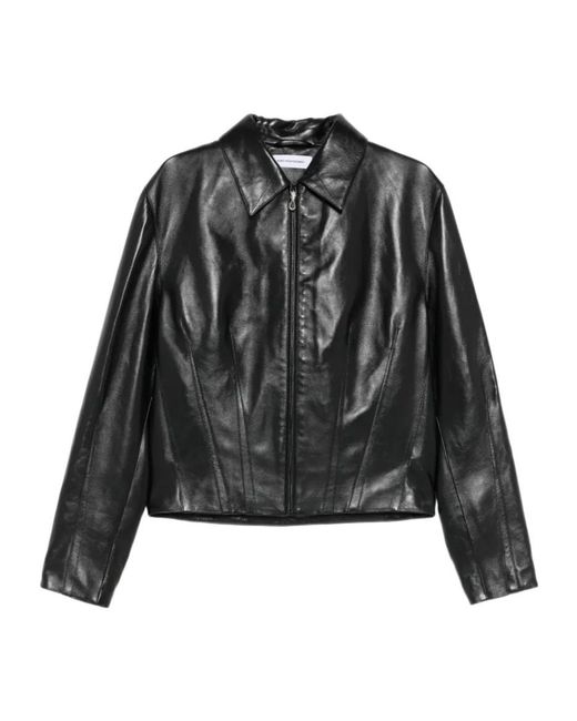 Kiko Kostadinov Black Lur Leather Jacket for men