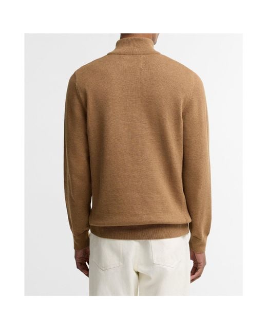 Barbour Brown Quarter-Zip Knit Jumper for men