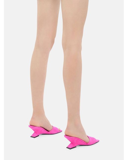 The Attico Pink The Cheope Square Toe Slip-On Mules