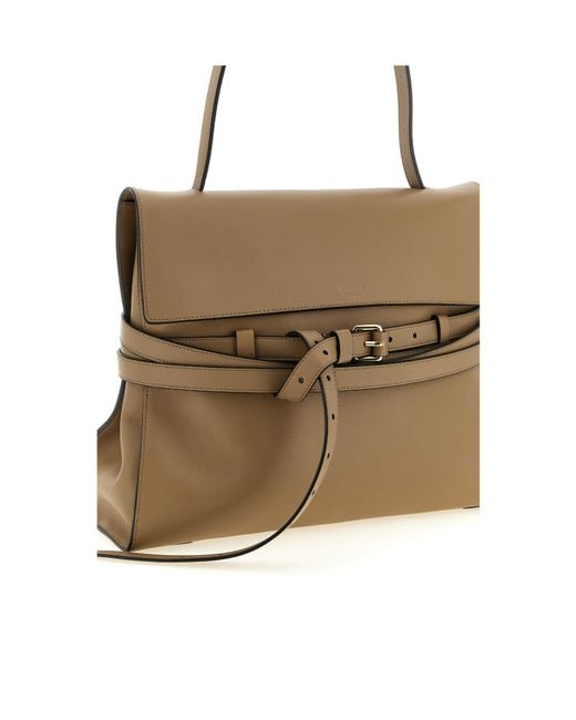 Moschino Natural Logo Embossed Shoulder Bag