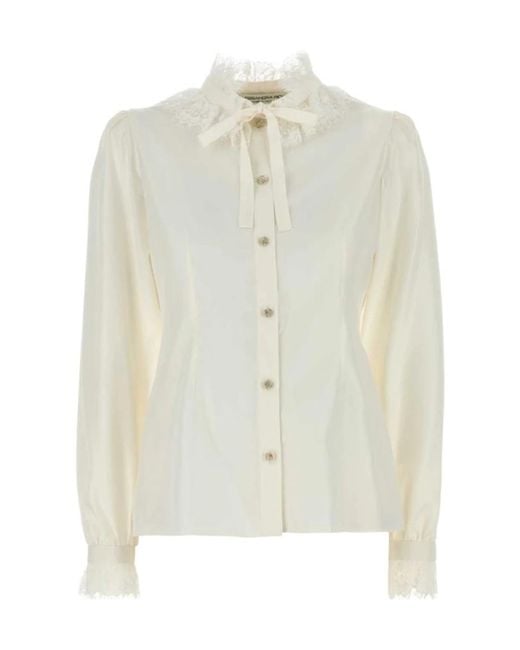 Alessandra Rich White Poplin Blouse