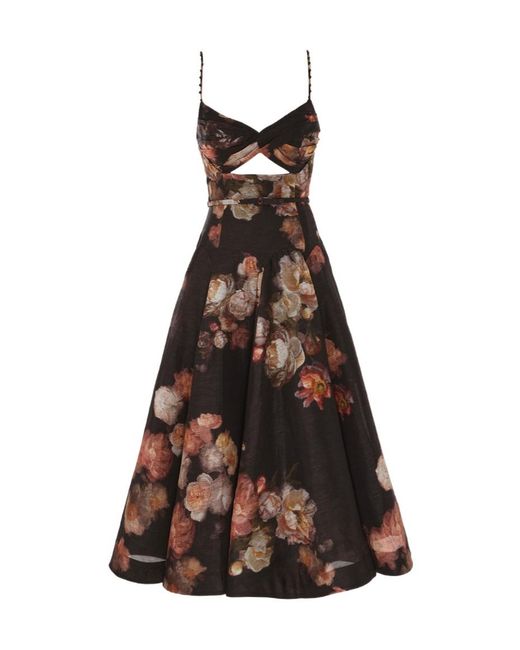 Zimmermann Brown Hypnotic Twist Midi Dress