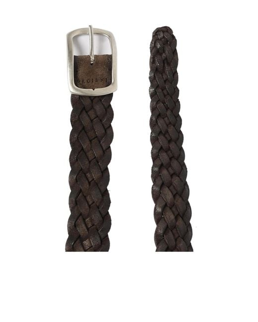 Orciani Black Braided Belt for men